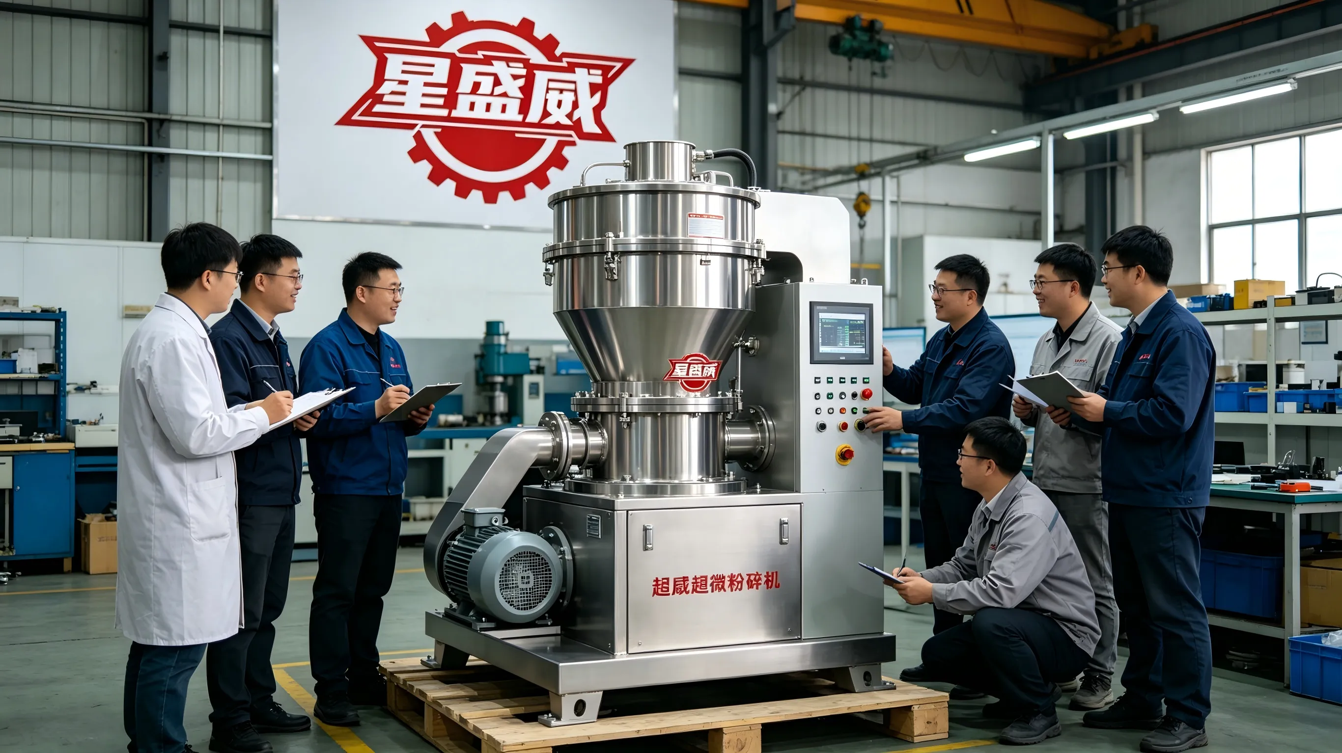 Um grupo de compradores de diversas regiões de Jiangsu, Shandong e Hebei visitou a Fábrica de Máquinas Xingshengwei para realizar testes no local e finalizar o plano de aquisição do Ultra Pulverizador