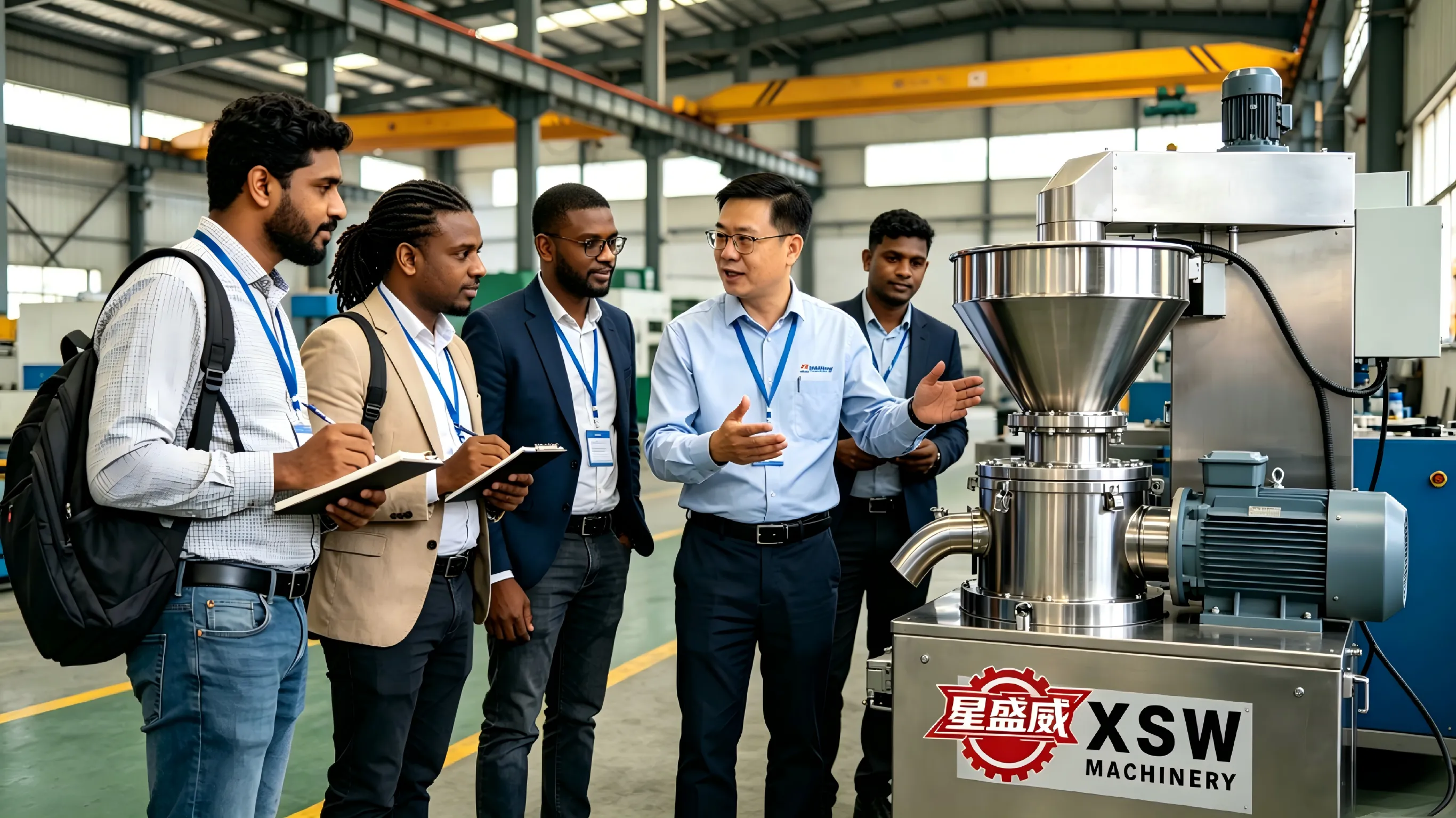 A equipe de agentes estrangeiros veio para a fábrica de máquinas Xingshengwei para inspeção de campo e comunicação comercial