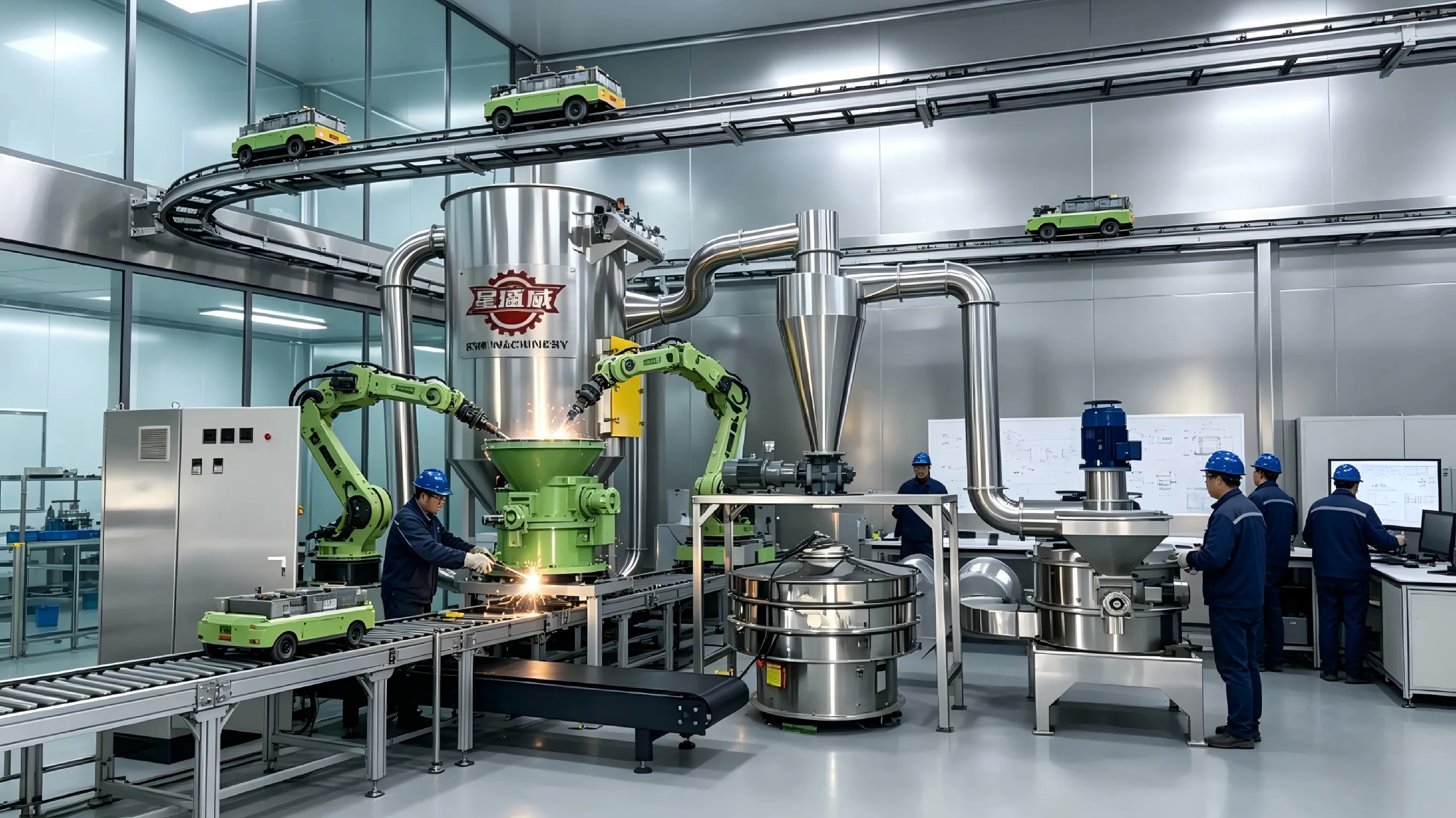 Xingshengwei concluiu a transformação inteligente da oficina, aumentando em 40% a capacidade de produção de britadores ultrafinos que economizam energia
